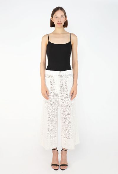 Céline Broderie Anglaise Belted Pants - 1
