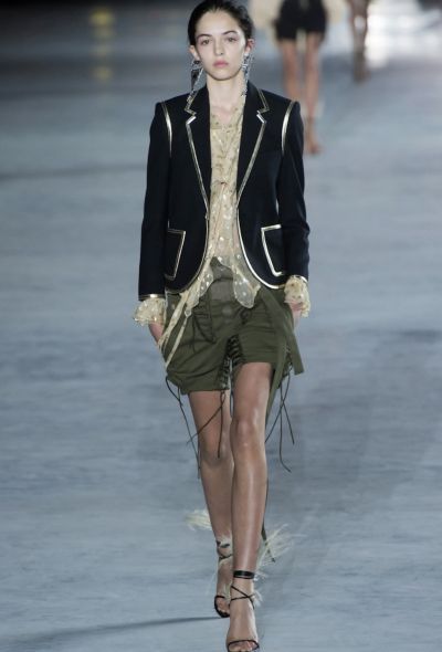 Saint Laurent Metallic Leather Trim Blazer, S/S 2018 - 2