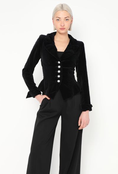 Saint Laurent Vintage Hourglass Velvet Jacket - 2 Saint Laurent Vintage Hourglass Velvet Jacket - 2