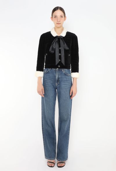 Chanel Velvet Hermine Fur Gripoix Jacket - 2 Chanel Velvet Hermine Fur Gripoix Jacket - 2
