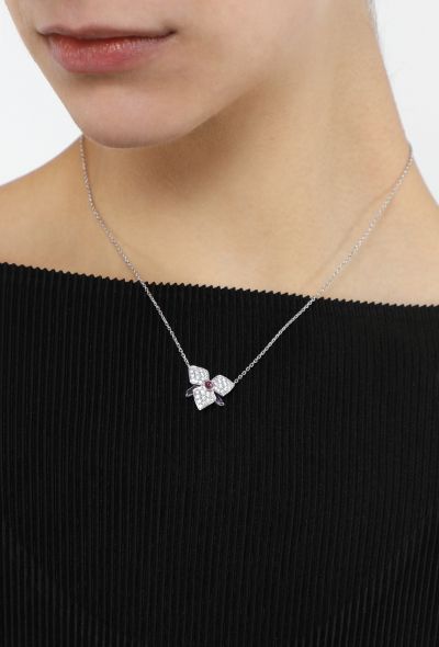 Cartier 18K White Gold Caresse d'Orchidée Necklace - 2