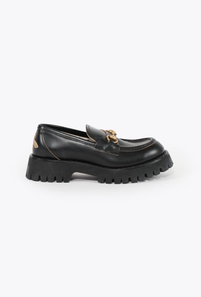 Gucci Embroidered Horsebit Platform Loafers - 1