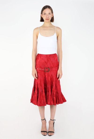 John Galliano 2002 Drop-Waist Jacquard Skirt - 1