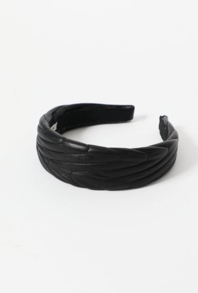                             Matelassé Leather Headband - 1