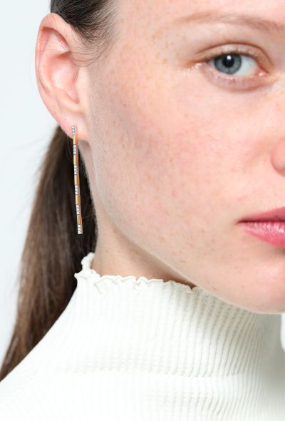                                         Vintage 18k Gold & Diamond Pendant Earrings-1