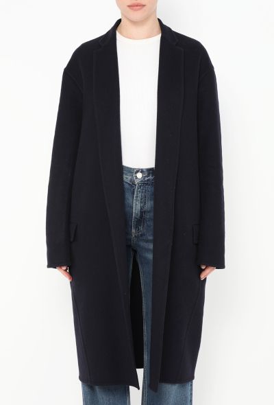 Céline Navy Cashmere Cocoon Coat - 2