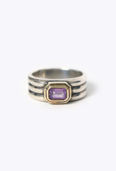 David Yurman 14K Yellow Gold & Amethyst Sterling Ring - 1