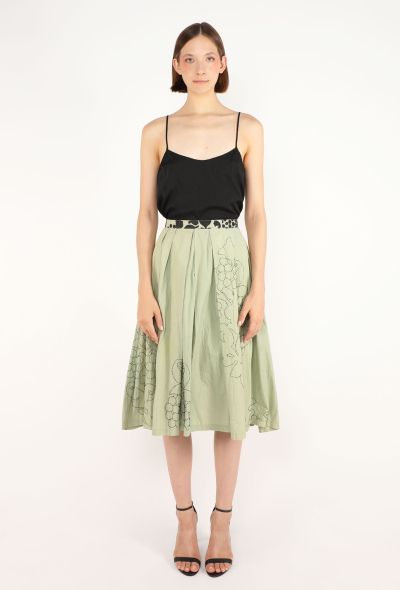 Dries Van Noten French Knot Flared Skirt, Early 2000s - 1