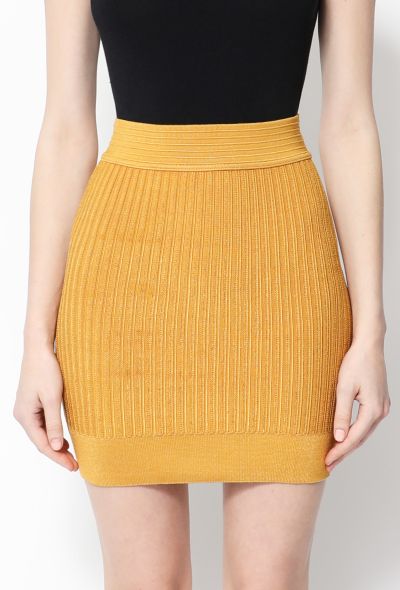                                         '90s Mustard Ribbed Skirt-2