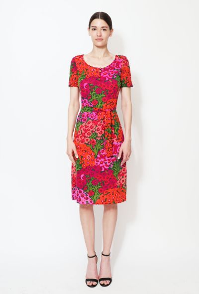 Exquisite Vintage Ken Scott '60s Floral Print Belted Dress - 1