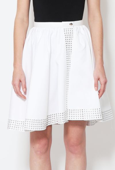 Alaïa Cotton Eyelet Wrap Skirt - 2