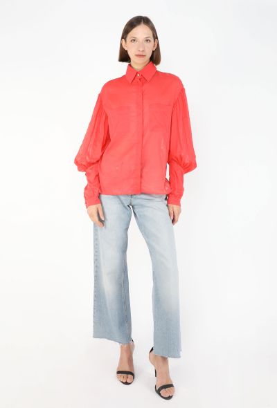 Chanel Coral Cotton Voile Blouse - 2