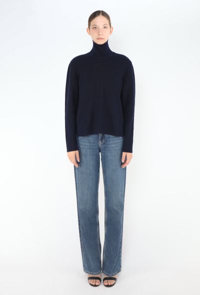 Céline Navy Turtleneck Zip Sweater - 2 Céline Navy Turtleneck Zip Sweater - 2