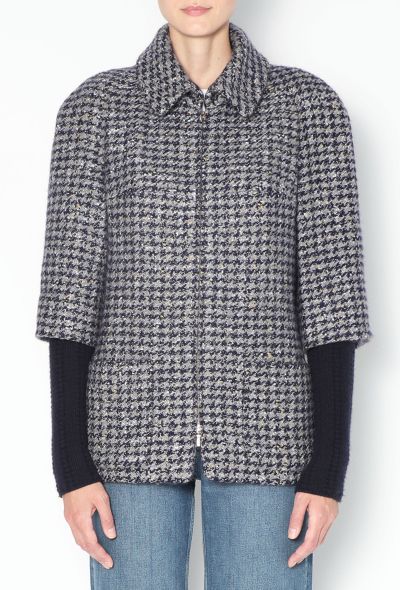 Chanel Irisdecent Houndstooth Tweed Jacket - 1 Chanel Irisdecent Houndstooth Tweed Jacket - 1