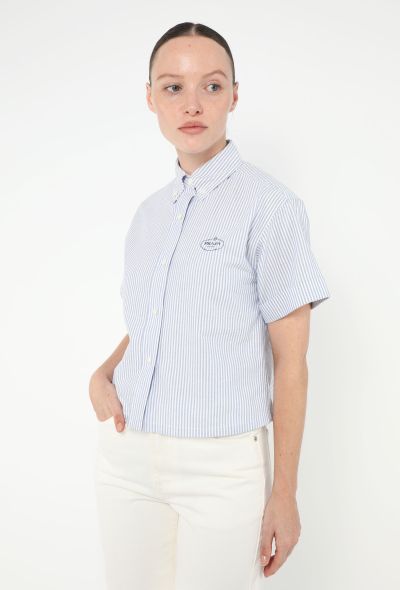 Prada 2022 Pinstripe Emblem Shirt - 2