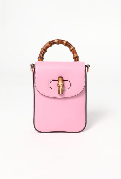 Gucci 2023 Pink Bamboo Mini Crossbody Bag - 1 Gucci 2023 Pink Bamboo Mini Crossbody Bag - 1