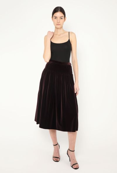 Saint Laurent '70s Pleated Velvet Skirt - 1
