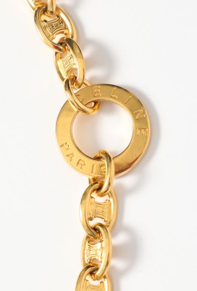 Céline 1991 Embossed Triomphe Chainlink Belt - 2 Céline 1991 Embossed Triomphe Chainlink Belt - 2