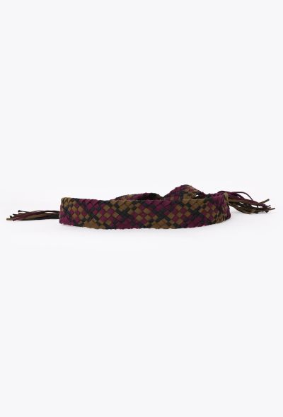 Saint Laurent Vintage Braided Suede Tassel Belt - 1 Saint Laurent Vintage Braided Suede Tassel Belt - 1
