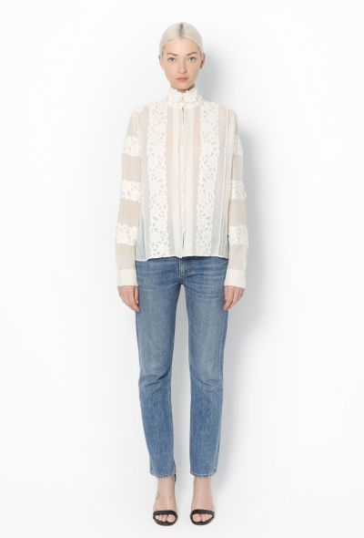 Chloé Floral Embroidered Silk Blouse - 2
