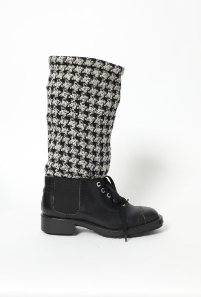                                         F/W 2011 Tweed Leather Boots-1