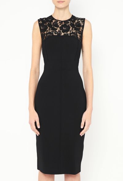 Valentino Guipure Trim Bodycon Dress - 2 Valentino Guipure Trim Bodycon Dress - 2