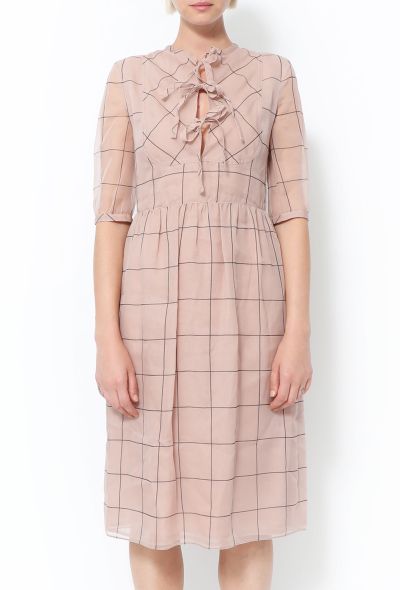                                         Checkered Silk Organza Dress-2