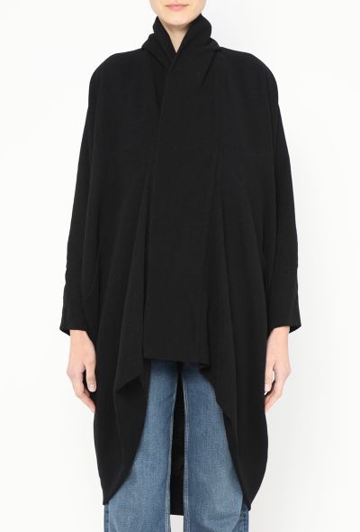 Rick Owens Draped Crêpe Shawl Coat - 2 Rick Owens Draped Crêpe Shawl Coat - 2