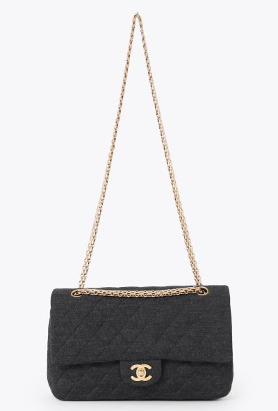 Chanel Grey Jersey Medium Timeless Bag - 2 Chanel Grey Jersey Medium Timeless Bag - 2
