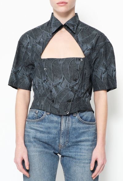                                         '80s Graphic Silk Cropped Top-1