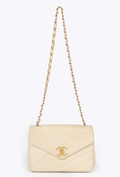 Chanel Vintage Chevron Envelope Flap Bag - 1