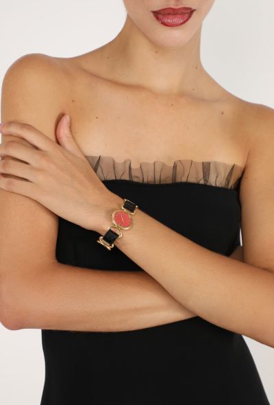 Piaget 18k Yellow Gold & Coral Anneaux Watch, 1970s - 2