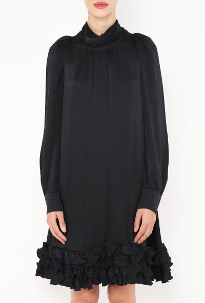 Balenciaga 2007 Ruffled Trim Silk Dress - 2