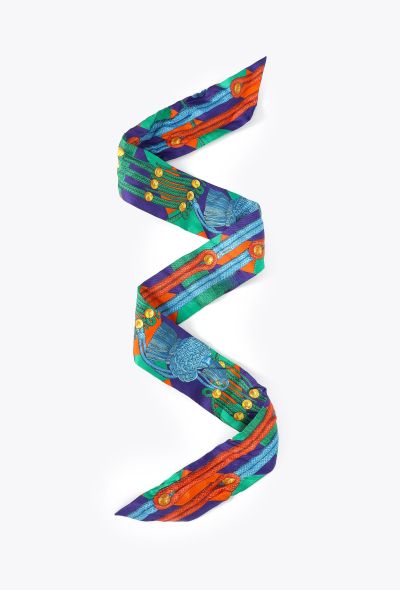Hermès 'Les Brandebourgs' Silk Twilly Scarf - 1