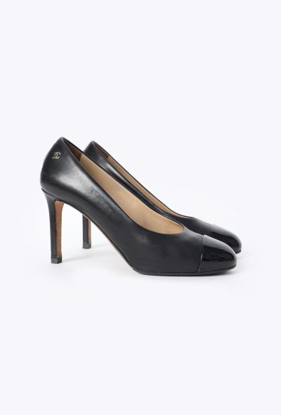 Chanel Patent Cap-Toe Leather Pumps - 2