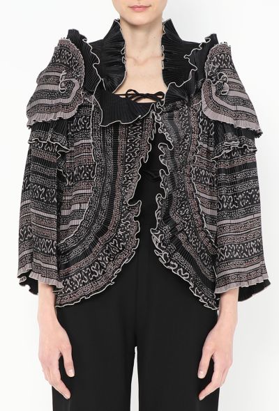 Zandra Rhodes Collector '70s Hand-Painted Plissé Jacket - 2 Zandra Rhodes Collector '70s Hand-Painted Plissé Jacket - 2