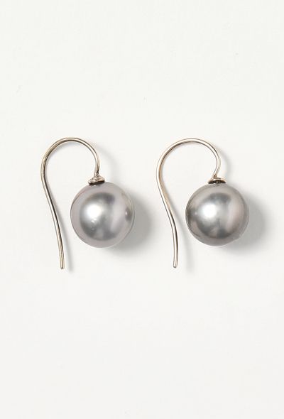 Modern Fine Jewelry 18k White Gold & Pearl Earrings - 2 Modern Fine Jewelry 18k White Gold & Pearl Earrings - 2