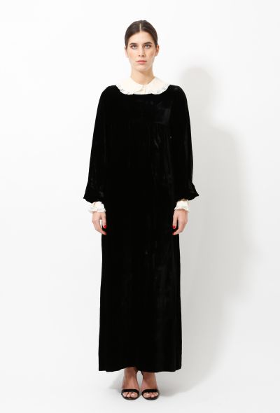                             60s Couture Velvet Maxi Dress - 1