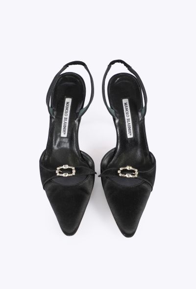 Manolo Blahnik Vintage Embellished Slingback Heels - 2