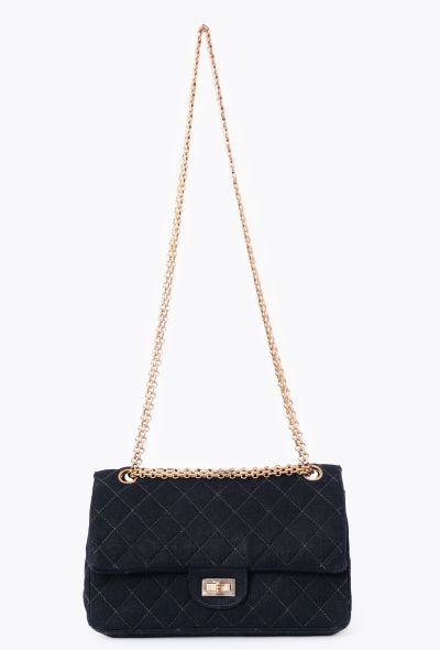 Chanel Navy Jersey 2.55 Medium Flap Bag - 2 Chanel Navy Jersey 2.55 Medium Flap Bag - 2