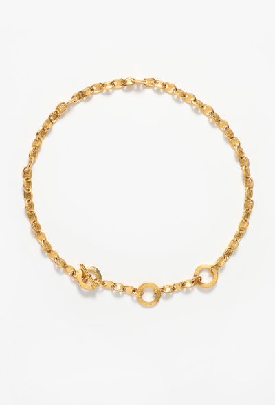 Céline 1991 Embossed Triomphe Chainlink Belt - 1 Céline 1991 Embossed Triomphe Chainlink Belt - 1