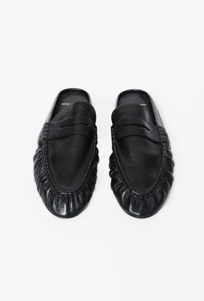 Saint Laurent Ruched Leather Penny Loafers, 2025 - 2