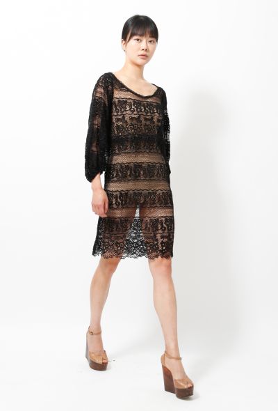                             Isabel Marant Lace Crochet Smock Dress - 2