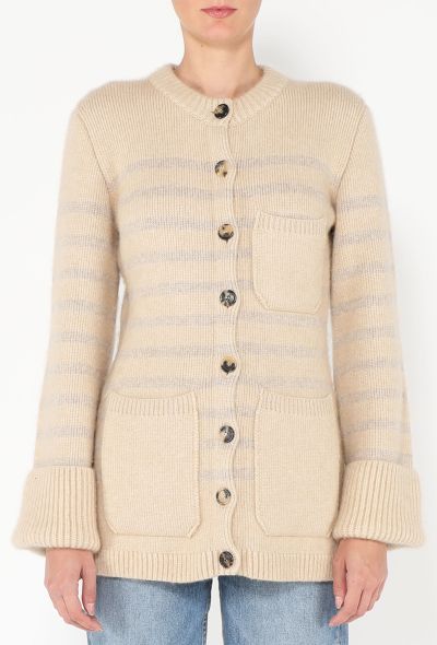 Khaite 2022 Suzette Cashmere Striped Cardigan - 1 Khaite 2022 Suzette Cashmere Striped Cardigan - 1