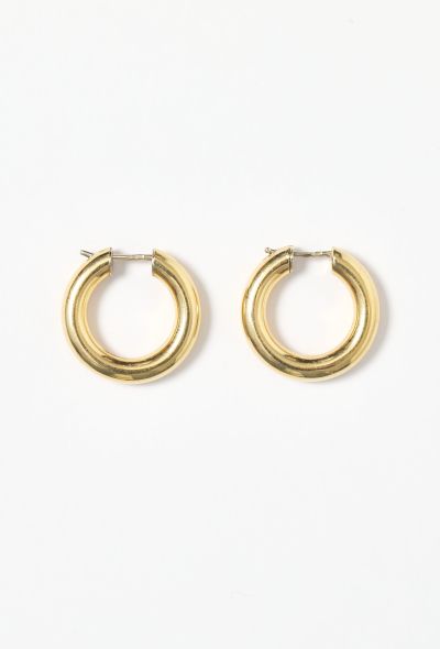 Modern Fine Jewelry 18k Yellow Gold Hoop Earrings - 1 Modern Fine Jewelry 18k Yellow Gold Hoop Earrings - 1