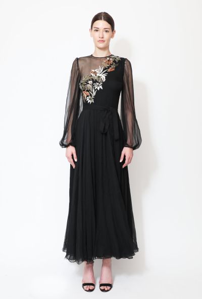 Exquisite Vintage Nina Ricci '50s Couture Embroidered Chiffon Dress - 1