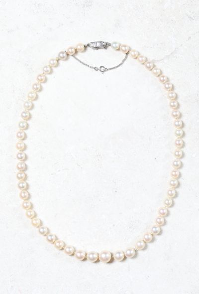                             Platinum, Cultured Pearl & Diamond Necklace - 1