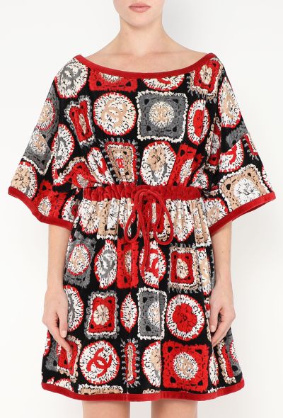 Chanel Printed Velvet Drawstring Tunic - 2 Chanel Printed Velvet Drawstring Tunic - 2