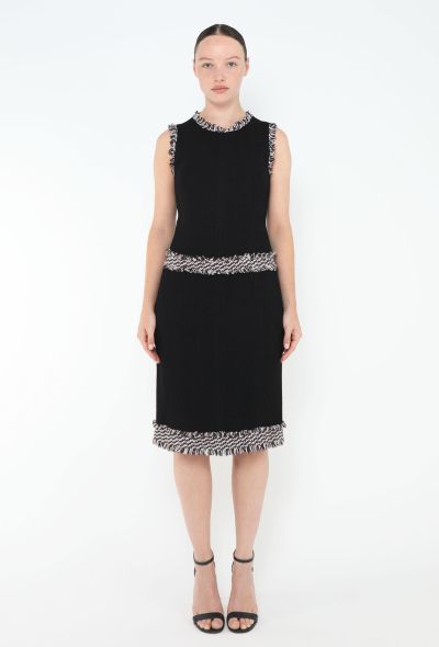 Chanel 2004 Frayed Trim Tweed Dress - 1 Chanel 2004 Frayed Trim Tweed Dress - 1