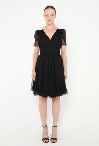 Gathered Chiffon Camélia Dress - 1 Gathered Chiffon Camélia Dress - 1